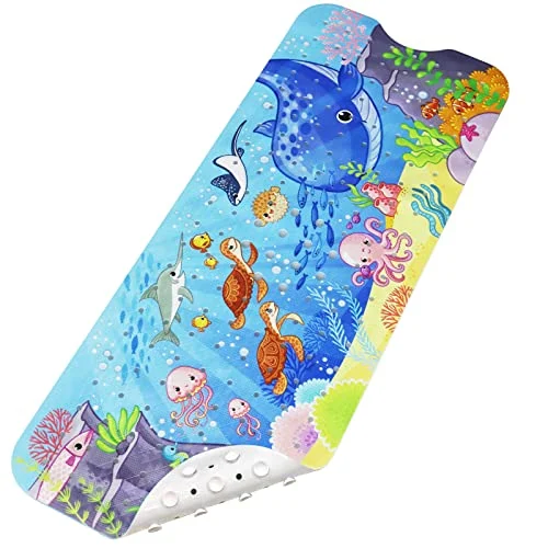 Children's Non-slip bath mat with ocean motifs