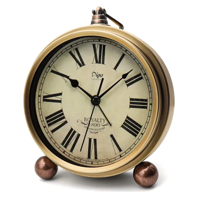 Classic Retro Table Clock European Style Vintage Silent Desk Alarm Clock Does Not Tick