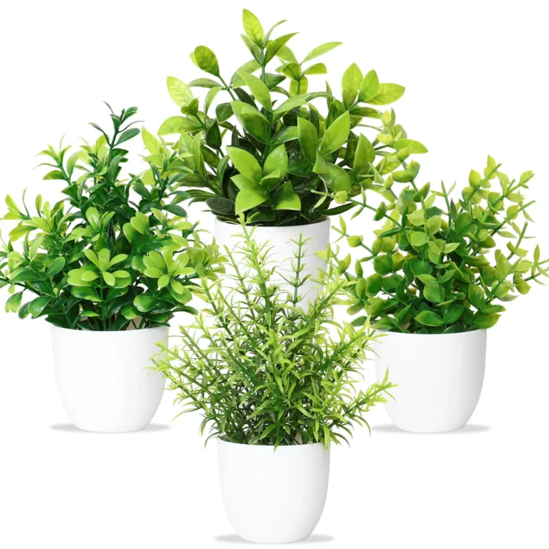 Artificial Plants with Pot 4 Pieces Artificial Plant Small