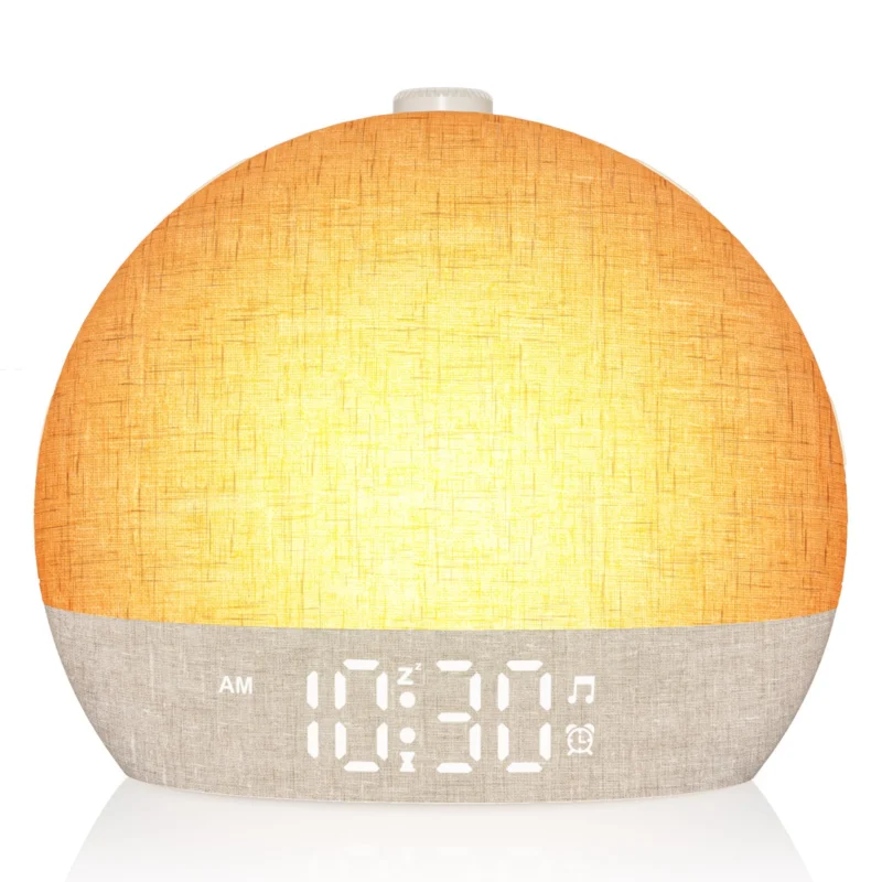 Daylight Alarm Clock, Gentle Wake Up for Deep Sleepers, Light Alarm Clock Sunrise with 30 Natural Sounds and Sleep Timer